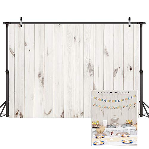 CYLYH 7x5ft Wood Backdrop White Wood Pattern Photo Background Collapsible Party Decoration Backdrops D099