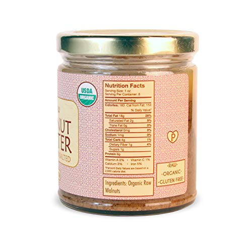 Gopal's Raw Organic Walnut Butter | USDA Organic, Gluten-Free, Creamy and Unsalted | 8 Ounces Glass Jar | Keto, Whole 30, and Paleo Friendly - Thumbnail 2
