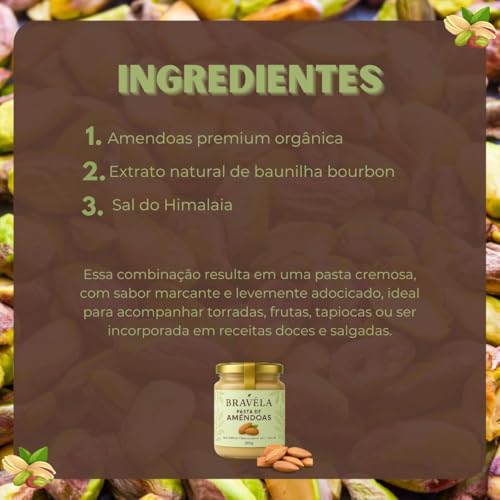 Pasta Nuts De Amêndoas 210g Pura 100% Natural Sem Açúcar