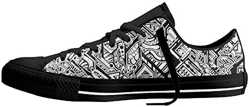 Yylook Unisex Black And White Microchip Casual Low Top Lace Up Canvas Shoes 36