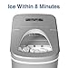 hOmeLabs Portable Ice Maker Machine for Countertop - Makes 26 lbs of Ice per 24 hours - Ice Cubes ready in 8 Minutes - Electric Ice Making Machine with Ice Scoop and 1.5 lb Ice Storage - Metallic Gray