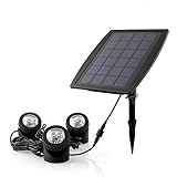 Deckey Solar Powered RGB LED Landscape Spotlight Outdoor Security Night Light Solar Fish Tank Light, Adjustable Lighting Angle( Pack of 3 )