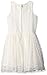 BTween Girls' Windowpane Crochet Skater Dress with Embellished Jewel Neck