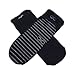 Non Slip Skid Socks with Grips, For Hospital Rehab, Yoga, Pilates, Barre, Traveling, Home Use, Black (Grey Grippy Lines) - Size S/M, 2 Pairs