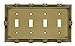 Franklin Brass 64471 Pineapple Quad Toggle Switch Wall Plate/Switch Plate/Cover, Tumbled Antique Brass