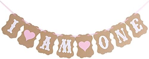 Simla Decor 1 Set 3M I Am One Banner Baby Shower Garland First Birthday Party Decoration Boy Girl 1st Birthday Photo Props (Style D Pink)