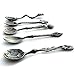 5 Pcs/Set Royal Style Bronze Carved Small Coffee Flatware Cutlery Dessert Spoon For Snacks