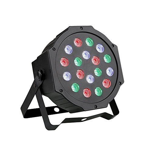 LED Par Lights, Blusmart 24W 18 LED Disco Lights with Music-activated, Auto-run and DMX512 Control Mode, Different Colors Combinations of Red, Green and Blue, Multi-angle Rotating Holder