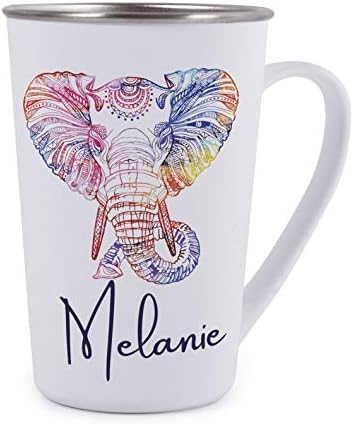 Personalized Gifts Colorful Elephant Coffee Mug - 17oz Stainless Steel Tumbler Coffee Mug -Birthday Gifts, Christmas Gifts, Mother's Day Gifts, Father's Day Gifts, Funny Mug for Kids