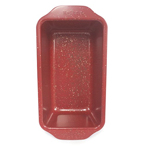 casaWare Loaf Pan 9 x 5Inch Ceramic Coated NonStick (Red Granite
