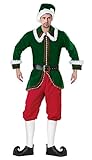 Ecilu Men's Deluxe Elf Christmas Costume