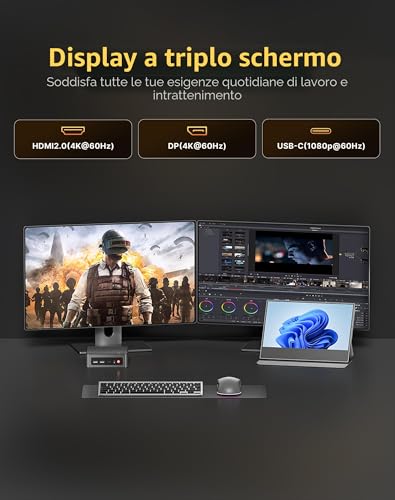 MAGICNUC AS1 Plus Home-Offfice-Mini PC, AMD Ryzen 5 3501U (Better Than 4300U/N150, Up to 3.7GHz), RAM 8GB DDR4, 256GB M.2 2280 SSD, Triple 4K Display, Dual LAN, Wi-Fi 5/BT 5.0, Mini Desktop PC
