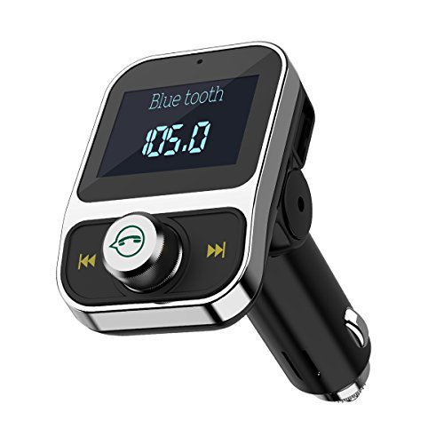 KeeKit Bluetooth FM Transmitter, Wireless In-Car FM Transmitter Radio Adapter Car Kit, Universal Car Charger with Hands-Free Calling, AUX Output, 3.1A Dual USB Charging Ports for iPhone, Samsung, etc.