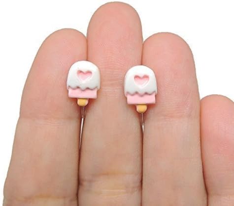Ice Pop Earrings Invisible Clip On for Non-Pierced Ears, Pale Pink