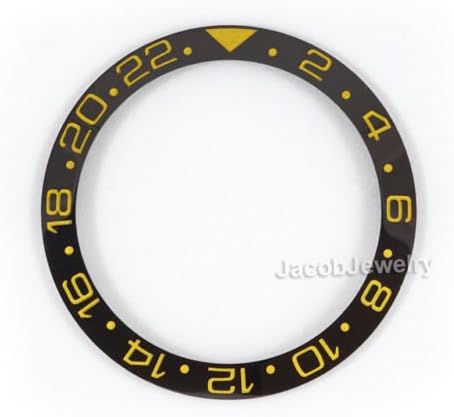H Quality Black Yellow Ceramic Bezel Ring Insert Fit GMT Master II 40mm Watch
