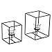 Hosley Modern Art Style Candle Holders with Clear Glass Tealight Holder Elegant Home Decor with Tealights Included 5.5