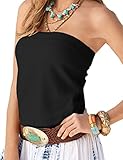 Belleshine Women's Sexy Summer Strapless Top Ruched Shirt Blouse Tank(BL1,M)