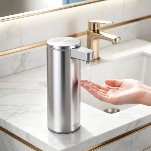 Automatic Soap Dispenser Stainless Steel:3 Modes,0.2s Fast Sensor | Anti-clogging Pump, No Drip, Waterproof Design, USB-C Rechargeable, for Bathroom Kitchen Homes Washing Hands and Dishes