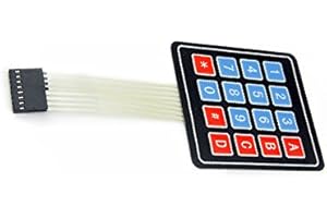 Robojax Soft Flexible 4x4 Matrix Numeric Keypad 16 Button 0-9 and A-D for Arduino