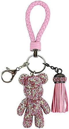 Teddy Bear and Tassel Purse Charm Braided Strap