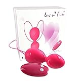 LuvnFun Kegel Ball Kegel Exercise Weights Ben Wa Balls for Women Remote Control Rechargeable Waterproof Red Luv4