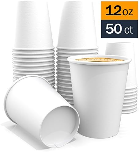 All Purpose White Paper Cups hot Beverage Cup for Coffee Tea Water and cold Drinks good Bath Cup 12 oz