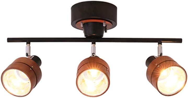 Projecteur De Plafond Industriel Vintage En Bois Spot De Plafond Spot De Mezzanine Spot De Loft S Allume Projecteurs Luminaires Couloir Plafonnier Pivotant Reglable Led Projecteurs Pour Salle A Manger Amazon Fr Cuisine
