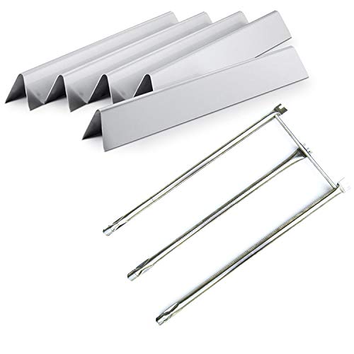 Direct store Parts Kit DG230 Replacement Weber Genesis Silver/Gold B&C, Spirit 700 Grill Burner & Heat Plate (SS Burner + SS Heat Plates)