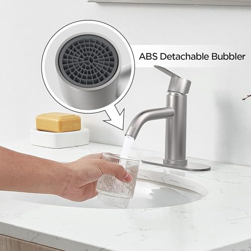 LKUWEE Llaves para Lavabo Baño, Mezcladora para Lavabo de Acero Inoxidable, Llave para Lavabo de Baño Agua Caliente y Fría Grifo con 2 Manguera