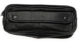 Soft Lambskin Leather Double Spectacle Case With Belt Loop – BLACK