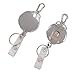 UNIQME Retractable Badge Holder Heavy Duty Belt Clip Carabiner Key Ring ID Badge Holder All Metal Keychain Badge Reel for ID Card Keys 2 Packs(Sliver)