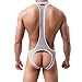 YUFEIDA Men's Jockstrap Leotard Underwear Jumpsuits Wrestling Singlet Bodysuit(Gray M)