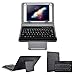 Universal 8 inch Tablet Keyboard Case, 【DETUOSI】 Wireless Bluetooth Removable Keyboard + Folio PU Leather Cover + Stand, Travel Portable Leather Sleeve for iOS/Android/Windows 8.0'' Tablet，(Black)