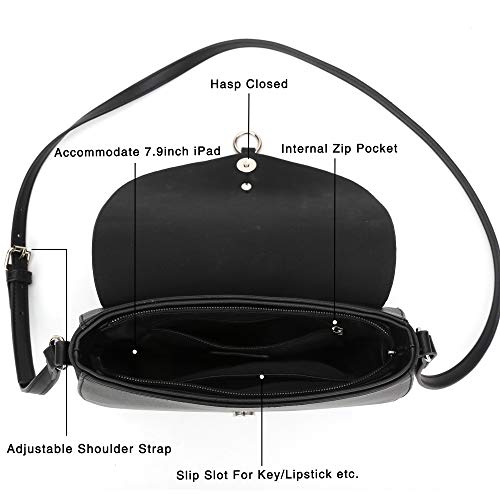 Shoulder Bag For Women Solid Color Stitching Female Crossbody Bag simple circular ladies bag Women Handbag (Black)