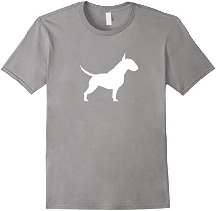 Men's Bull Terrier Silhouette T-shirt Large Slate