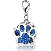 YJT Dog Cat Paw Print Charms Bear Puppy Kitten Footprint Pendants with Lobster Claw Clasp Zipper Pull Head for Key Chain Craft Jewelry Making