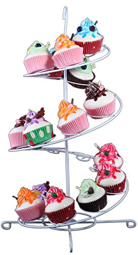 White Cupcake Spiral Stand Holder for Up To 18 Cupcakes 12 x 19 inches