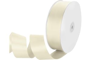 Isaspire 1-1/2" Width x 100 Yards Satin Ribbon, Ivory Ribbon Perfect for DIY Craft, Bows, Gift Wrapping, Flower Bouquet, Valentine's Day, Christmas and Party Decoration