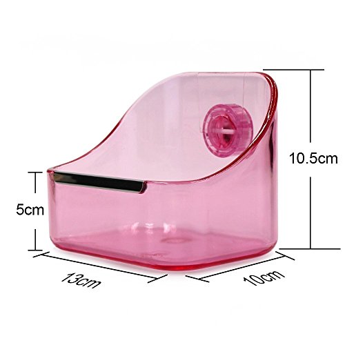 M-Aimee Plastic Cage Feeder Food n Water Hay Bowl Dish for Rabbit Guinea Pig Chinchilla Hamster Ferret (Pink)