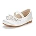 DREAM PAIRS Girls Mary Jane First Communion Flat Shoes, Ivory - 11 Little Kid (Aurora-03)