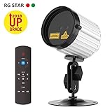 Christmas Lights Projector,Laser Lights Star Night Shower with RF Remote Controller Waterproof LED Projector Light Outdoor Decoration Green & Red Star Lights for Xmas,Holiday, Party,White