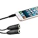 SaiTech IT 10 Pack Audio Stereo Y Splitter Cable - 3.5mm Male to 2 Port 3.5mm Female for Earphone, Headset Splitter Adapter - Black
