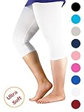 Passionate Adventure Premium Soft Light Comfy Fit Bamboo Capri Pants Under Dress Leggings For Women Regular and Plus Size