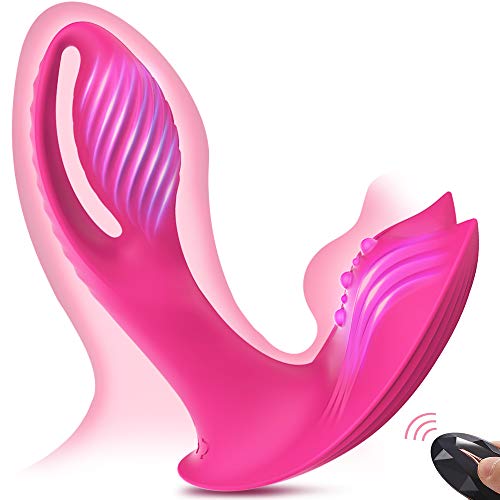 Butterfly Vibrator für sie mit 9 Vibrationen Erotik Vibratoren Heizfunktion,G-Punkt und Klitoris simulation Sexspielzueg für Frauen mit Fernbedienung Rosa Moruioy