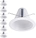TORCHSTAR 6 Inch Recessed Can Light Trim, Air Tight Baffle Trim, IC-Rated Anti-Glare for 6 Inch Can, Self-Flanged Recessed Light Trim, White, Pack of 6