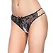 Deksias Women's Sexy lace Underwear Open Crotch Thong Lingerie Panties (Black)
