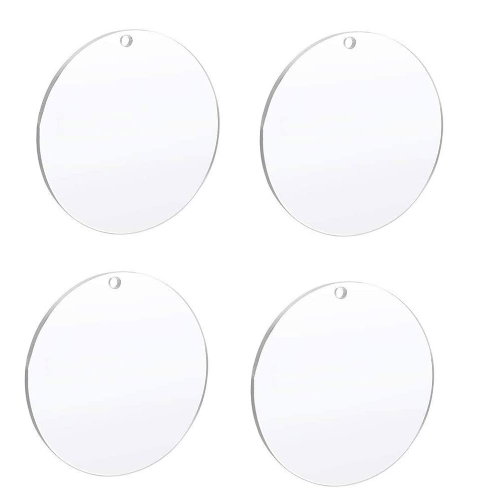 4 Pcs Clear Acrylic Sheets Circles 15cm Transparent Panel Disc for Picture Frame, Painting, DIY Crafts, Display Stand Projects