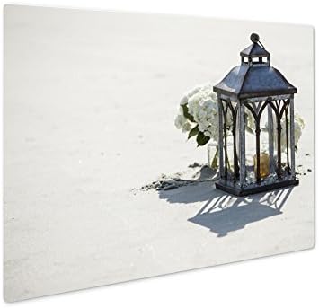 Ashley Giclee Metal Panel Print, Hurricane Lamp And Mason Jar With Flowers For Beach Wedding, Wall Art Decor, Floating Frame, Ready to Hang 8x10, AG5863540