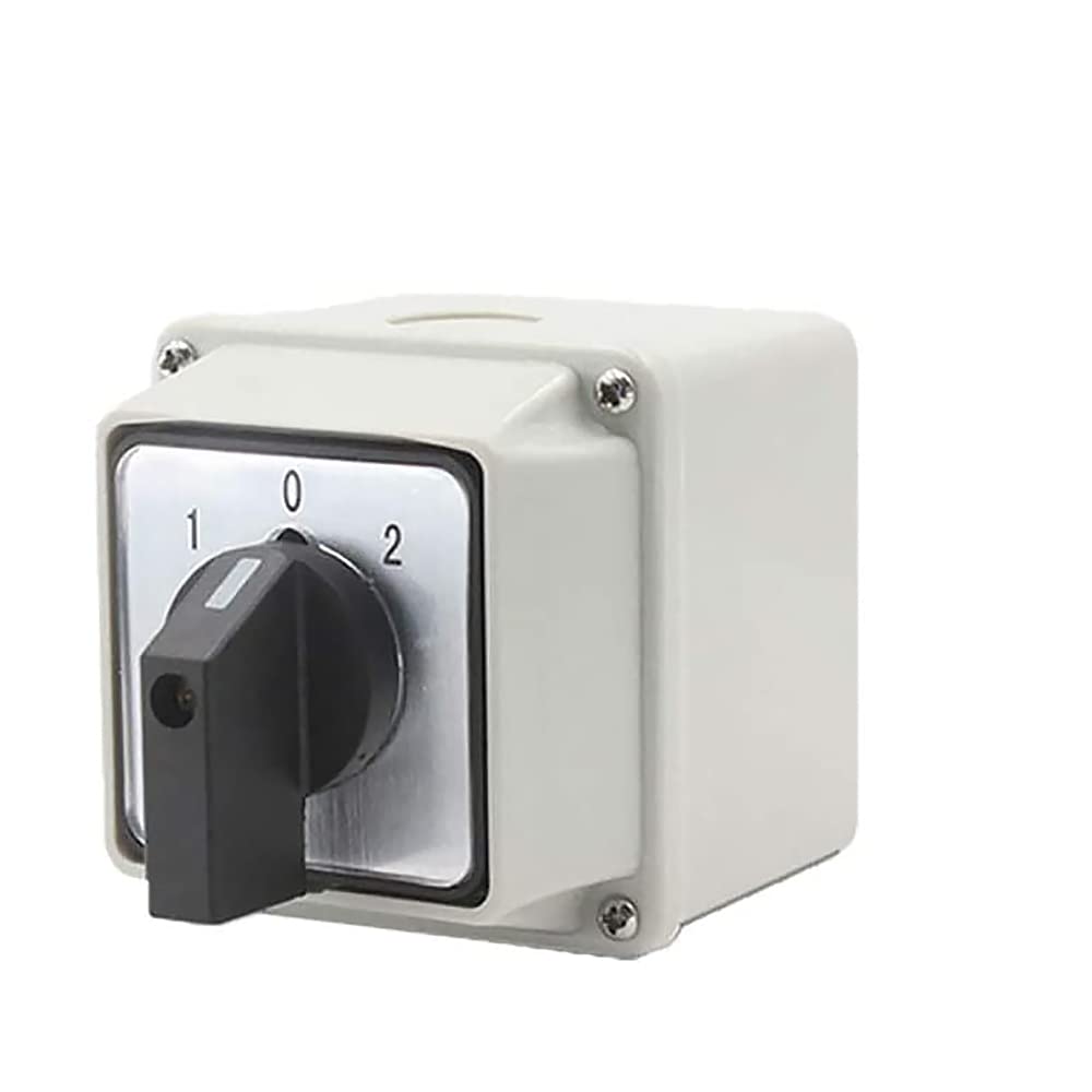 32A Waterproof Changeover Switch with Control Box IP65 Robust Enclosure 3 Position Rotary 16 Screw Terminals