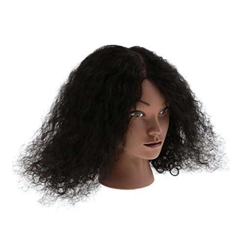 Dovewill African American Afro REAL HUMAN HAIR Cosmetology Hairdressing Silicone Training Manikin Mannequin Head Doll